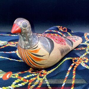 Vintage 1960's Tonala Santana Pottery Pigeon Signed Hand Painted